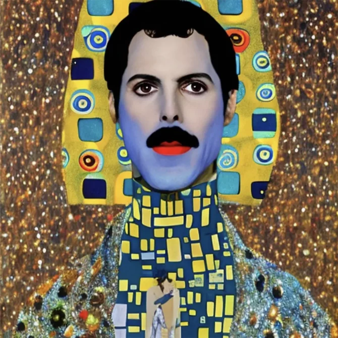 Freddie Mercury in the style of Gustav Klimt     12